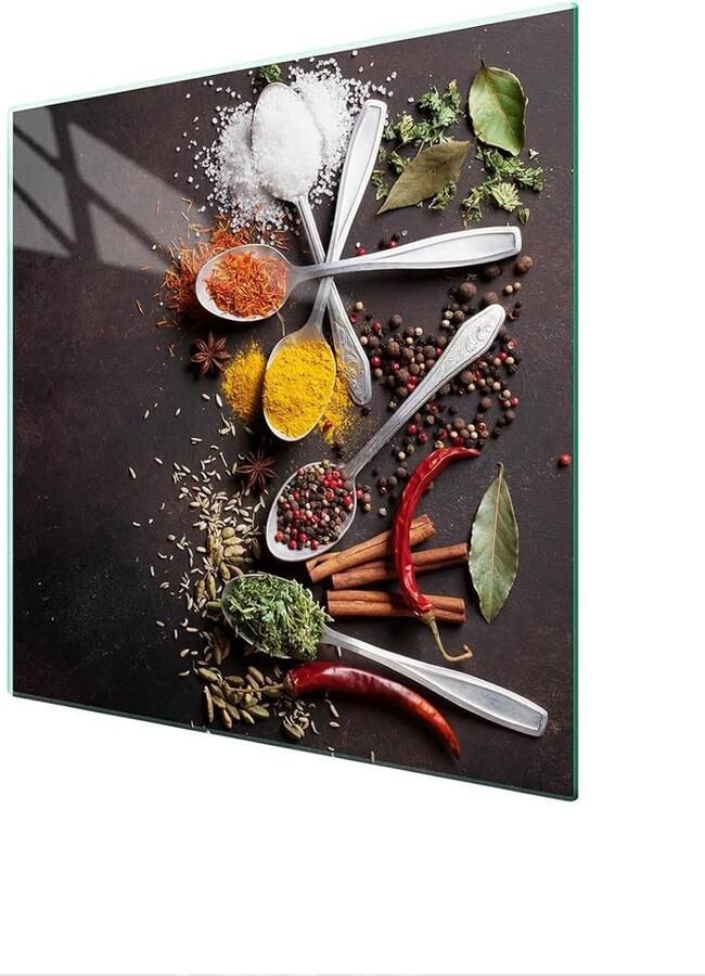Fornuis Afdekplaat Kookplaat Beschermer Keuken Decoratie Gehard Glas 50 x 52 cm Veelkleurig