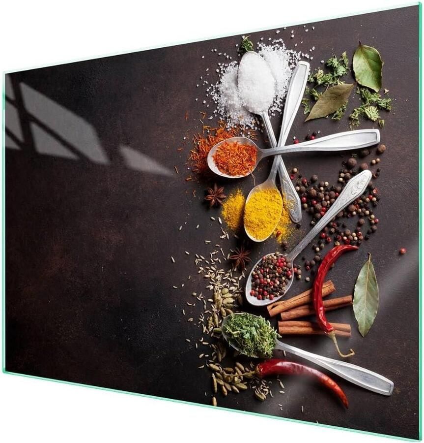 Fornuis Afdekplaat Kookplaat Beschermer Keuken Decoratie Gehard Glas 70 x 52 cm Veelkleurig