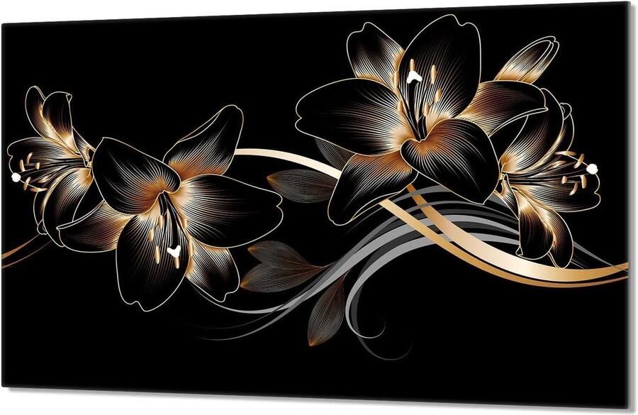 Kookplaat Afdekplaat Snijplank Glas Keuken Beschermen Krasvrij Gehard Glas 80x52 cm Orchidee