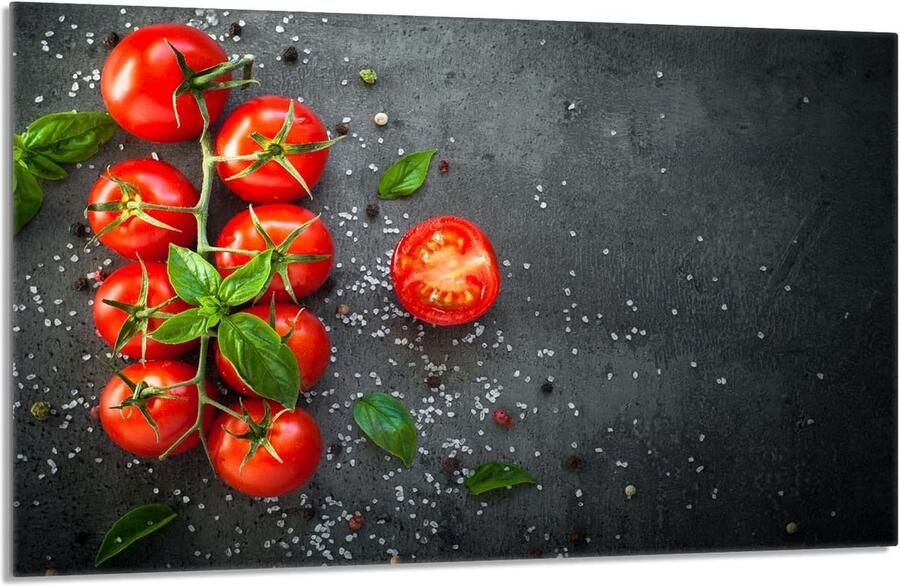 Fornuis Afdekplaat Kookplaat Beschermer Keuken Decoratie Gehard Glas 80x52 cm Tomaten