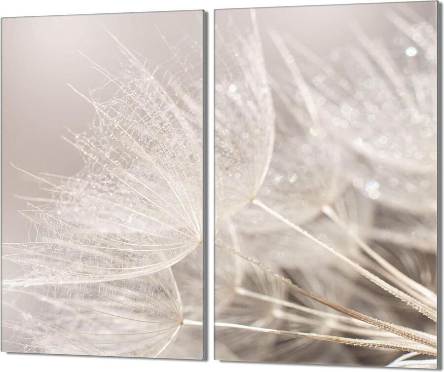 Fornuis afdekplaat Kookplaat beschermer Keuken organiseren Gehard glas 2-delig 30x52 cm Bloemenprint