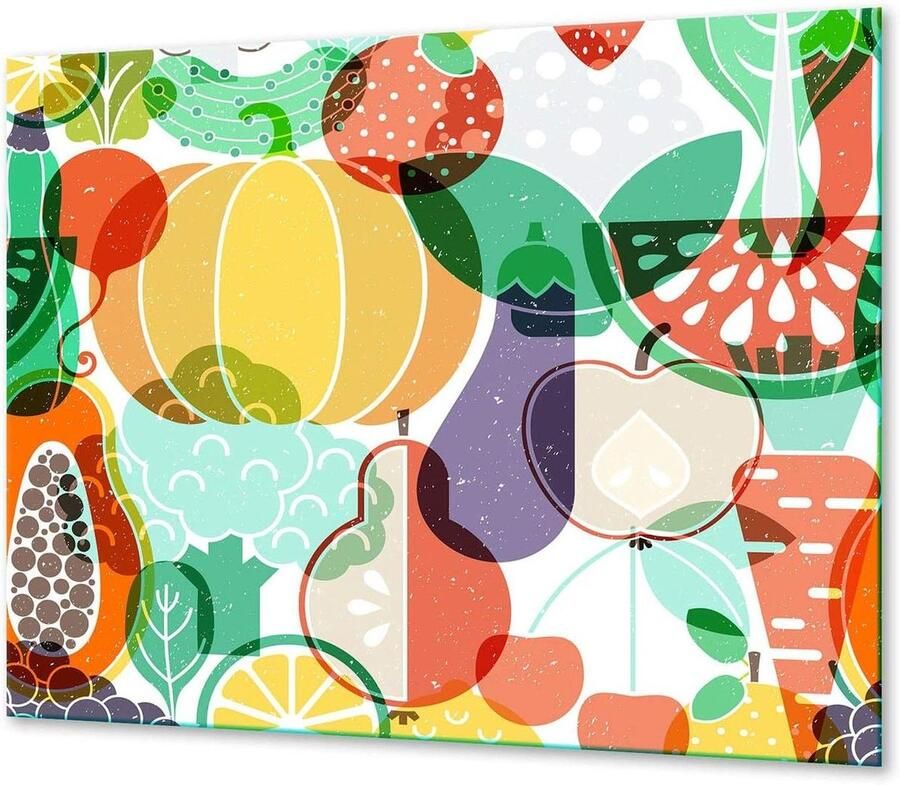 Fornuis Afdekplaat Kookplaat Beschermer Keuken Organiseren Gehard Glas 60 x 52 cm Meerkleurig