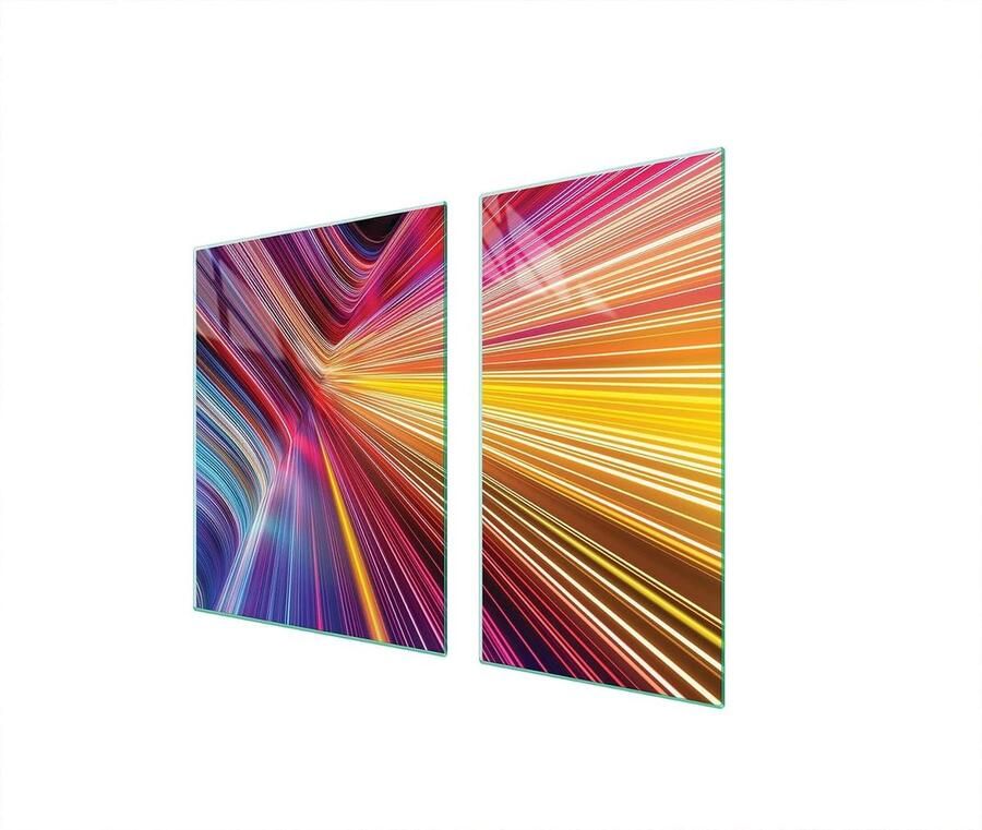 Fornuis afdekplaat Kookplaat beschermer Keuken organiseren Gehard glas 90 x 52 cm Veelkleurig