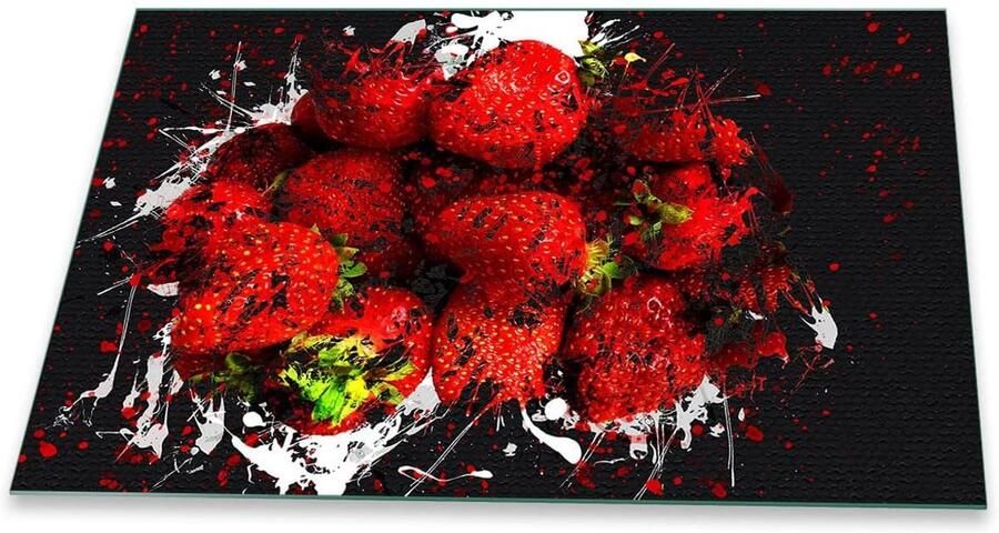 Fornuis afdekplaat Kookplaat beschermer Keuken organiseren Hygiënisch en krasvast 80x52 cm Fruit rood