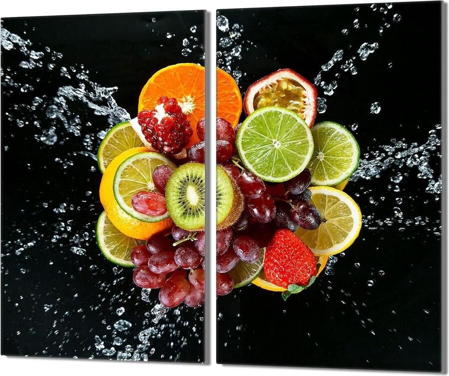 Fornuis afdekplaat Kookplaat beschermer Keuken organiseren Veelzijdig glasontwerp 2x30x52 cm Veelkleurig