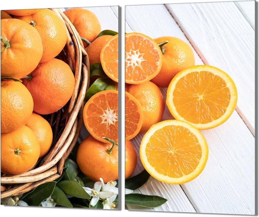 Fornuis afdekplaat Kookplaat beschermer Keuken organiseren Veelzijdig glasoppervlak 2x30x52 cm Fruitprint