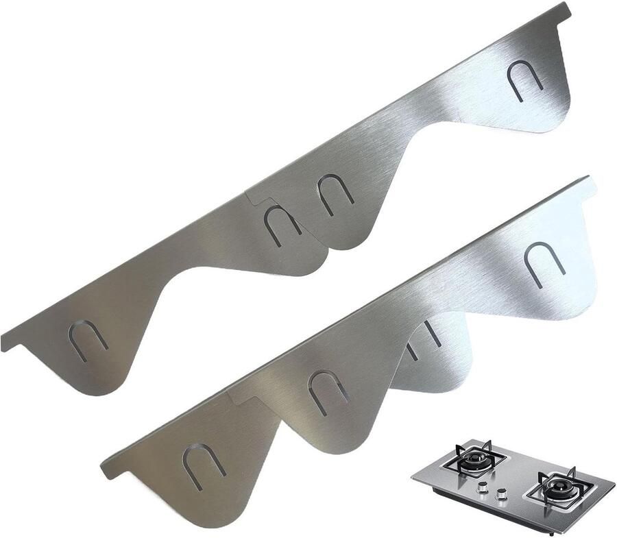 Fornuis Afdekplaat Kookplaat Beschermer Keuken Reinigen Roestvrij Staal 35-70 cm Zilver - Foto 1