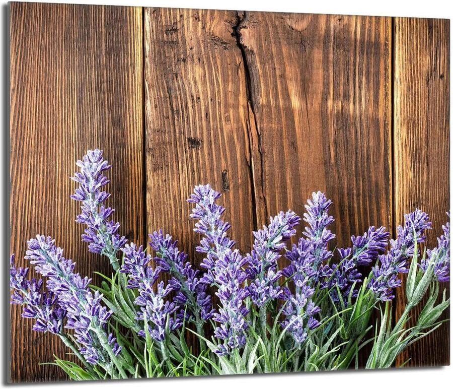 Fornuis Afdekplaat Kookplaat Beschermer Keuken Werkblad Gehard Glas 60x52 cm Lavendel