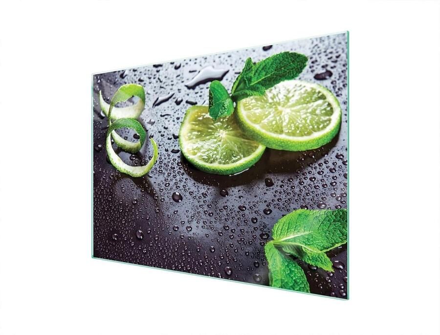 Fornuis Afdekplaat Kookplaat Beschermer Keuken Werkblad Gehard Glas 70 x 52 cm Limoen