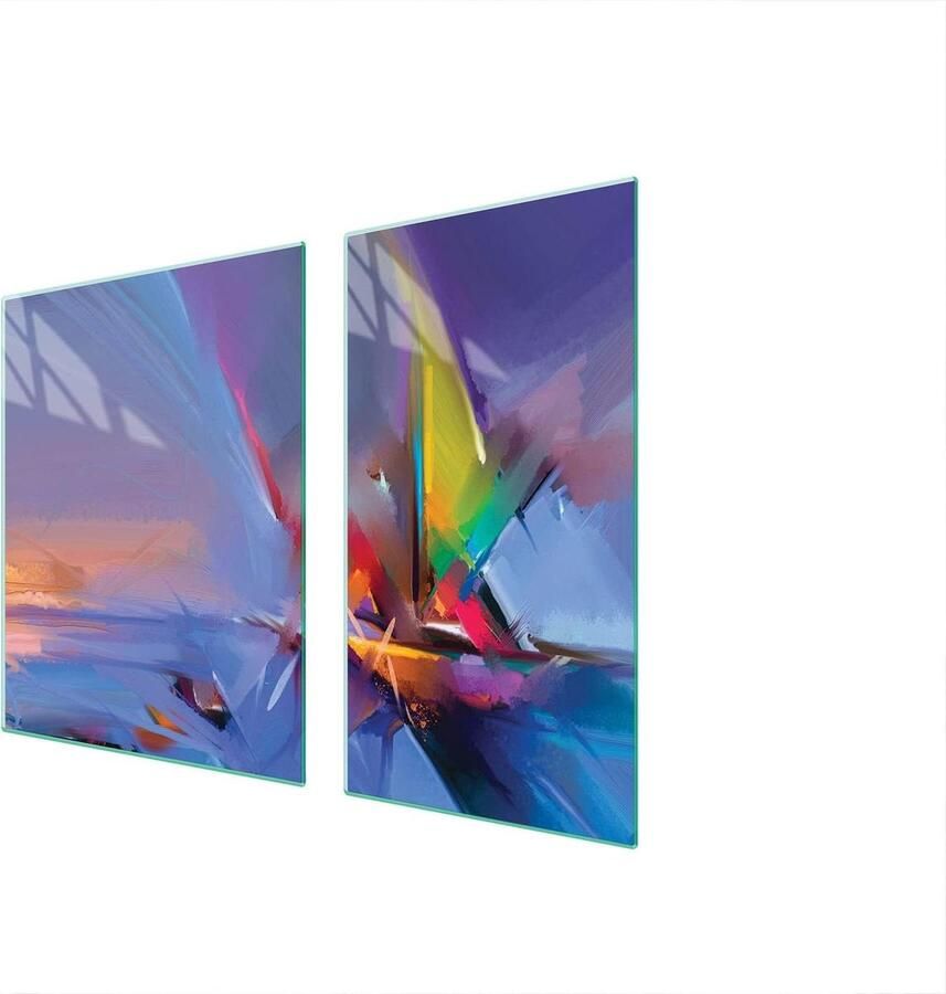 Fornuis Afdekplaat Kookplaat Beschermer Keuken Werkblad Gehard Glas 90 x 52 cm Veelkleurig