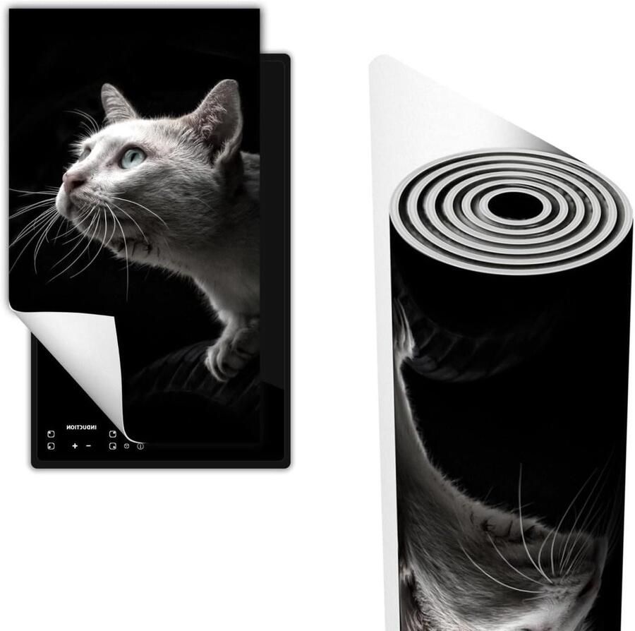 Fornuis Afdekplaat Kookplaat Beschermer Keuken Werkruimte Anti Slip Mat 30x52 cm Zwarte kat