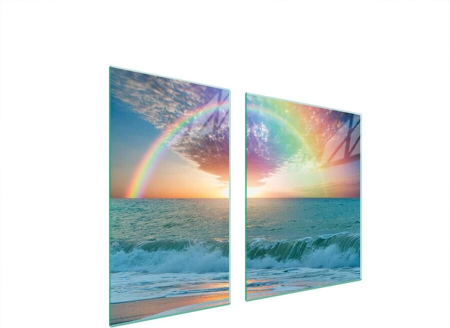 Fornuis Afdekplaat Kookplaat Beschermer Keuken Werkruimte Gehard Glas 100 x 52 cm Multikleur