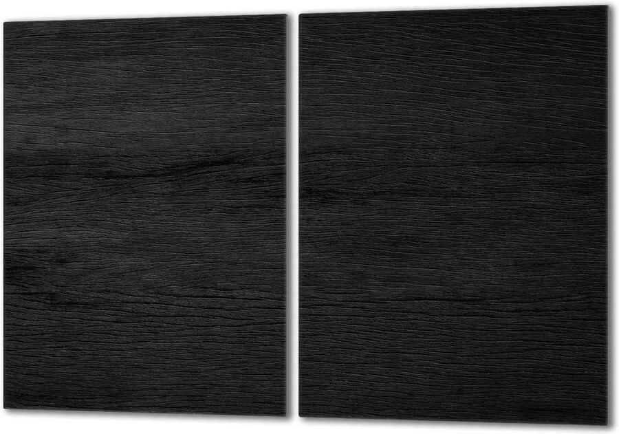 Fornuis Afdekplaat Kookplaat Beschermer Keuken Werkruimte Gehard Glas 2-delig 40x52 cm Zwart