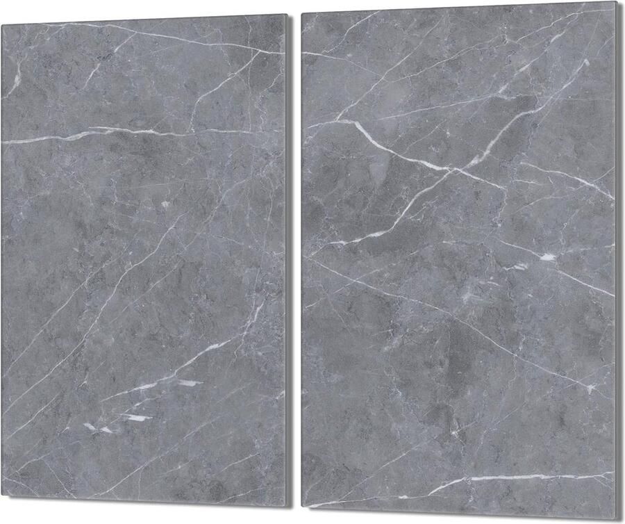 Fornuis Afdekplaat Kookplaat Beschermer Keuken Werkruimte Gehard Glas 2x 30x52 cm Marmer