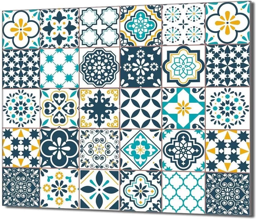Fornuis Afdekplaat Kookplaat Beschermer Keuken Werkruimte Gehard Glas 60x52 cm Mozaïek