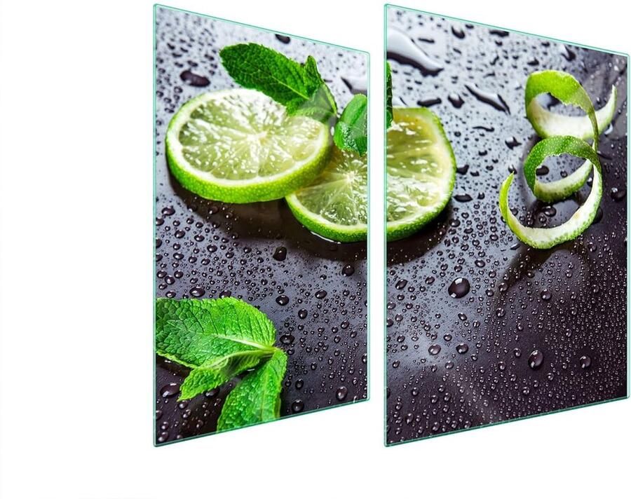 Fornuis Afdekplaat Kookplaat Beschermer Keuken Werkruimte Gehard Glas 70 x 52 cm Limoen