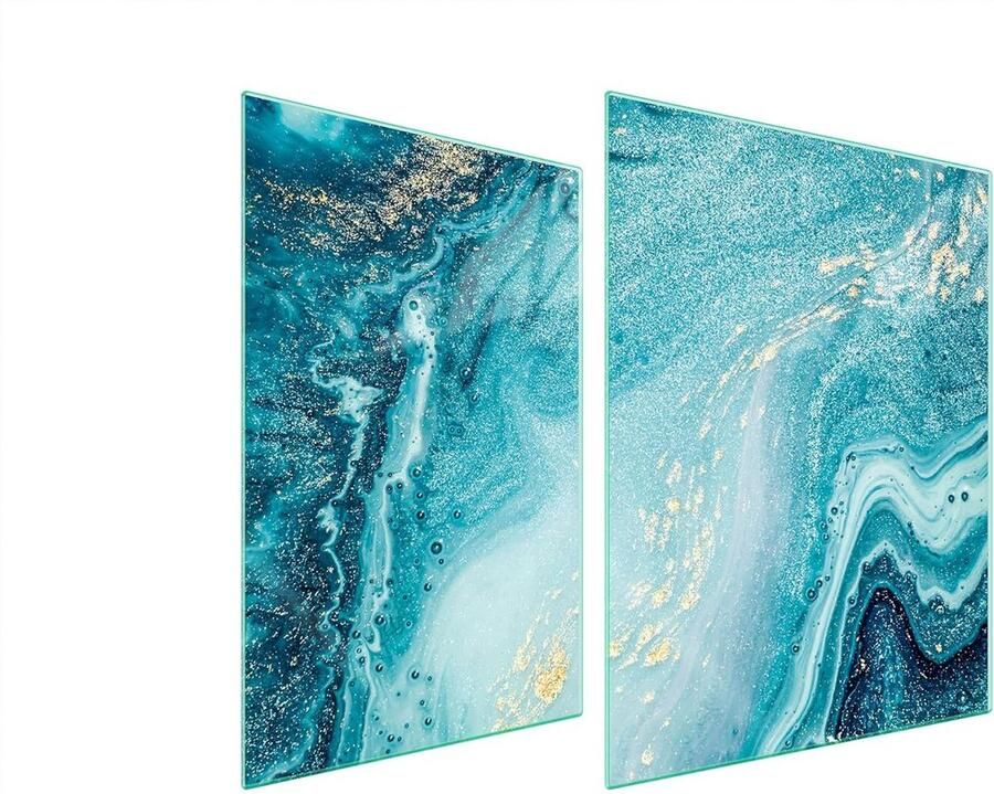 Fornuis Afdekplaat Kookplaat Beschermer Keuken Werkruimte Gehard Glas 70 x 52 cm Marmer Look