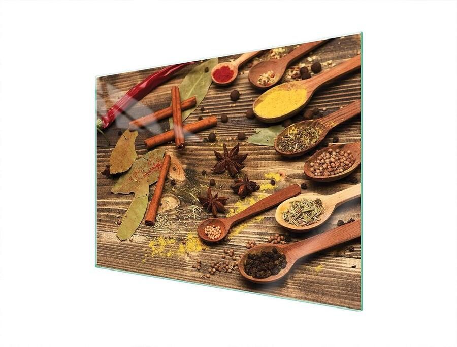 Fornuis Afdekplaat Kookplaat Beschermer Keuken Werkruimte Gehard Glas 70x52 cm Veelkleurig