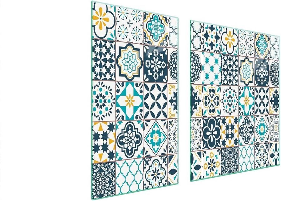 Fornuis Afdekplaat Kookplaat Beschermer Keuken Werkruimte Gehard Glas 90 x 52 cm Mozaïek