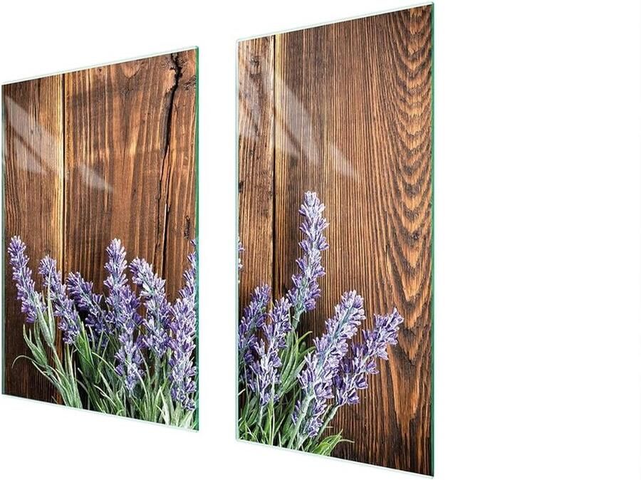 Fornuis Afdekplaat Kookplaat Beschermer Keuken Werkruimte Tweedelig Gehard Glas 75 x 52 cm Wit