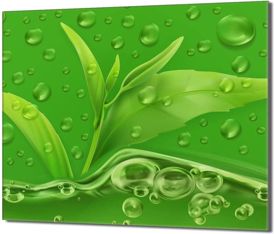 Fornuis Afdekplaat Kookplaat Beschermer Keukenwerkblad Vergroten Gehard Glas 60x52 cm LEAVES