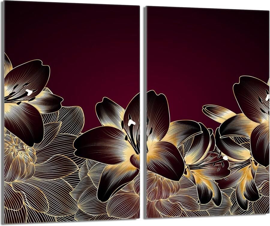 Fornuis Afdekplaat Kookplaat Beschermer Werkblad Vergroten Gehard Glas 30x52 cm Orchidee
