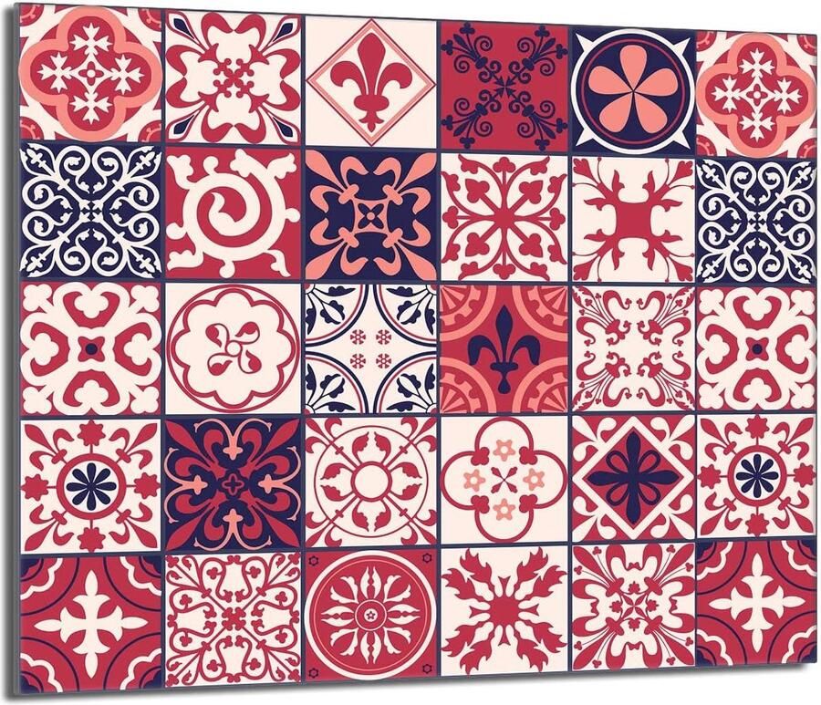 Fornuis Afdekplaat Kookplaat Beschermer Werkblad Vergroten Gehard Glas 60x52 cm Mozaïek