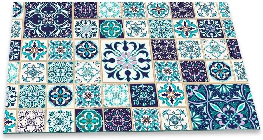 Fornuis Afdekplaat Kookplaat Beschermer Werkblad Vergroten Veiligheidsglas 4mm 80 x 52 cm Mozaïek