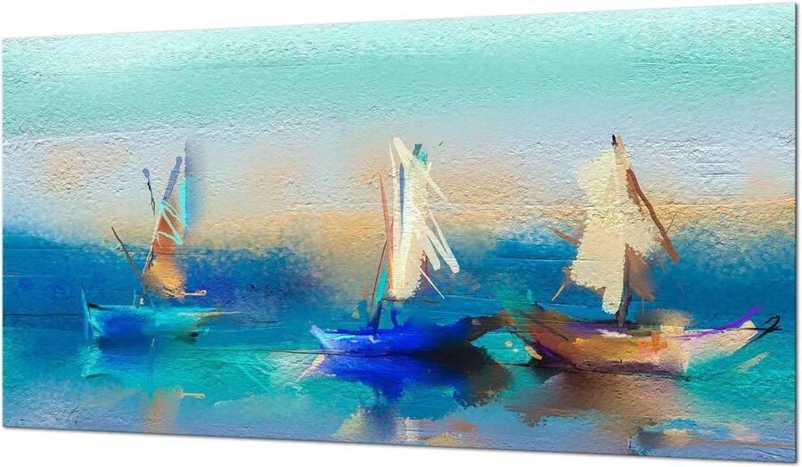 Fornuis afdekplaat Kookplaat bescherming Keuken decoratie Gehard glas 90 x 52 cm Blauw