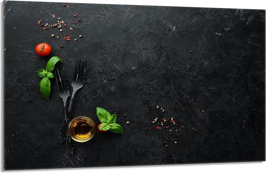 Fornuis afdekplaat Kookplaat bescherming Keuken organiseren Gehard glas 80x52 cm Leisteen
