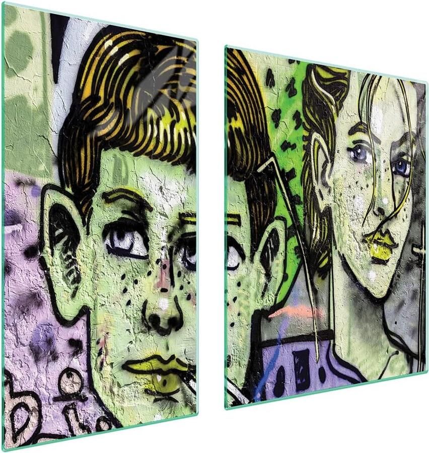 Fornuis afdekplaat Kookplaat bescherming Keuken organiseren Gehard glas 90 x 52 cm Veelkleurig