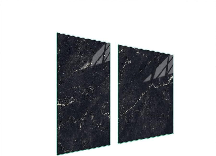 Fornuis afdekplaat Kookplaat bescherming Keuken werkruimte Gehard glas 90 x 52 cm Marmer