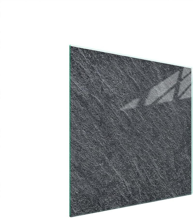 Fornuis afdekplaat Kookplaat bescherming Werkblad vergroten Gehard glas 50 x 52 cm Leisteen