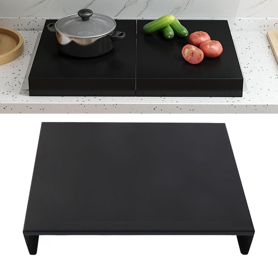 Fornuis Afdekplaat Kookplaat Cover Extra Keukenruimte Hittebestendig Roestvrij Staal 43 x 32 cm Zwart