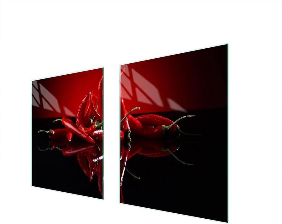 Fornuis Afdekplaat Kookplaat Cover Keuken Beschermen Twee Delig 85 x 52 cm Chilli Patroon