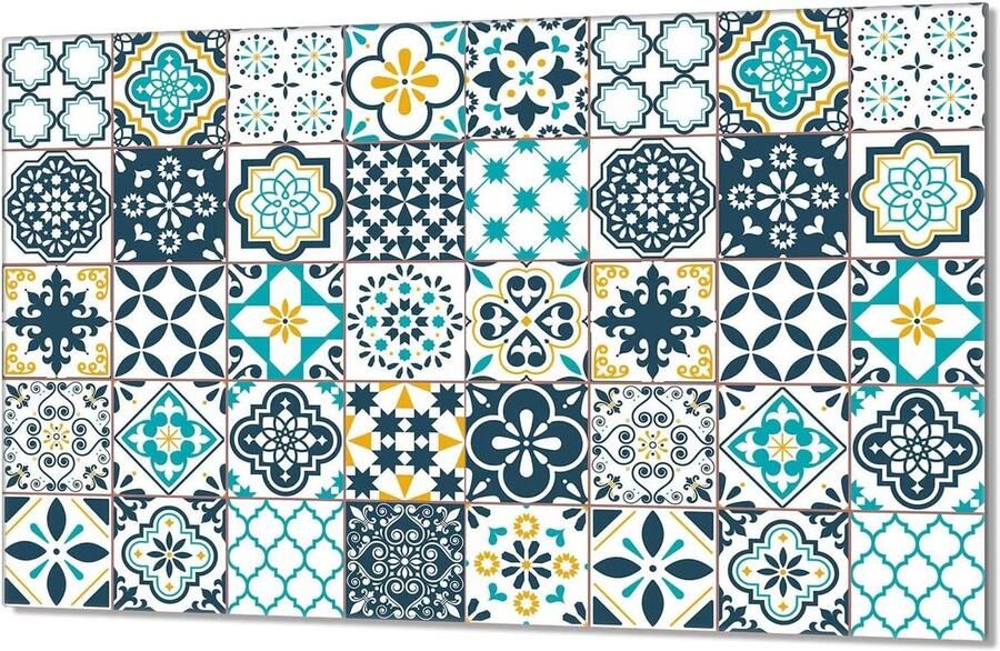 Fornuis Afdekplaat Kookplaatafdekking Glas Keuken Beschermen Mozaïek Design 80x52 cm Multicolor