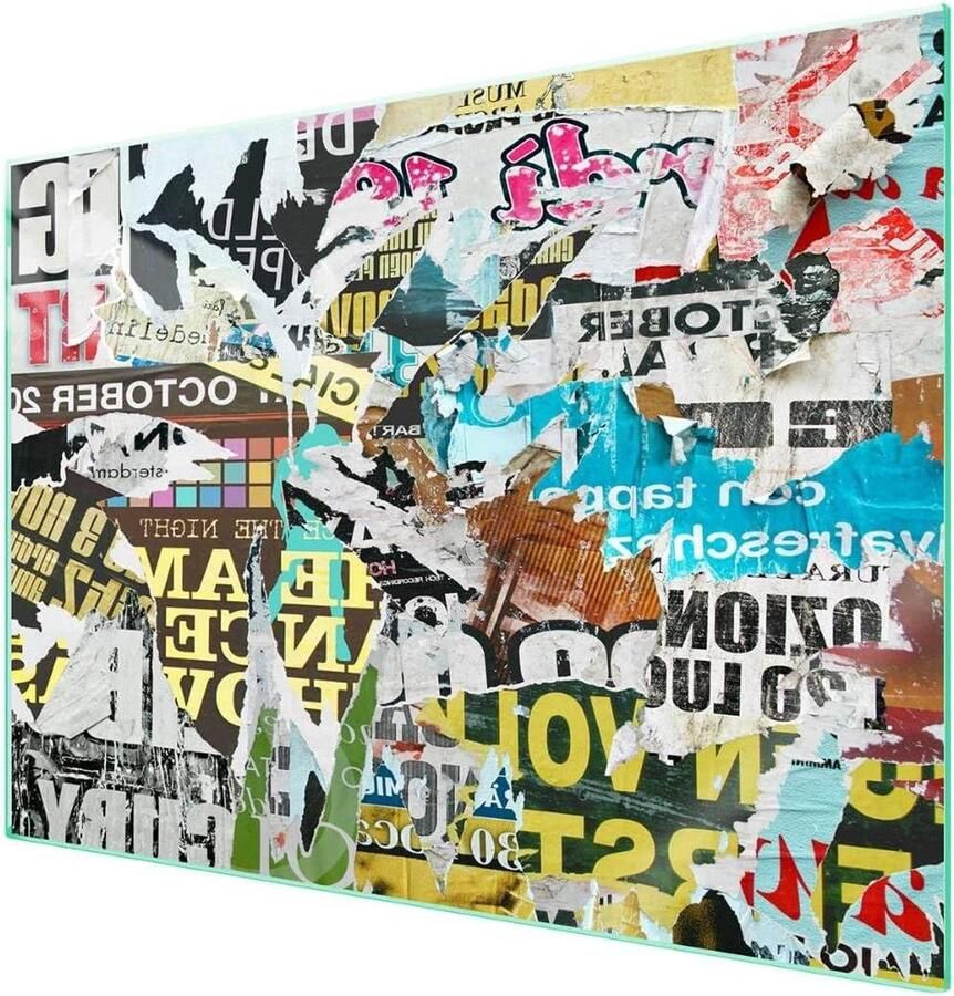 Fornuis Afdekplaat Kookplaatafdekking Werkblad Keuken Beschermen Decoreren Gehard Glas Krasbestendig 70 x 52 cm Veelkleurig