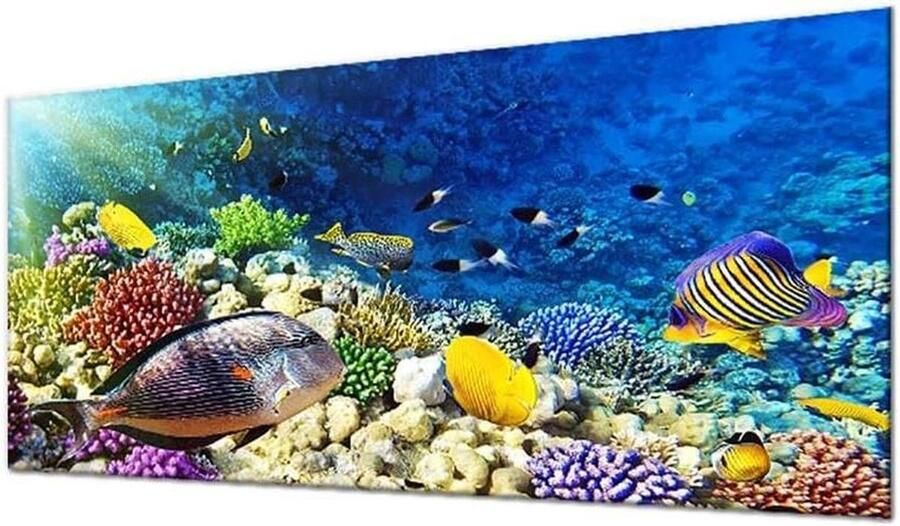 Fornuis Afdekplaat Werkblad Beschermer Extra Werkruimte Hygiënisch Glas 90 x 52 cm Onderwaterwereld