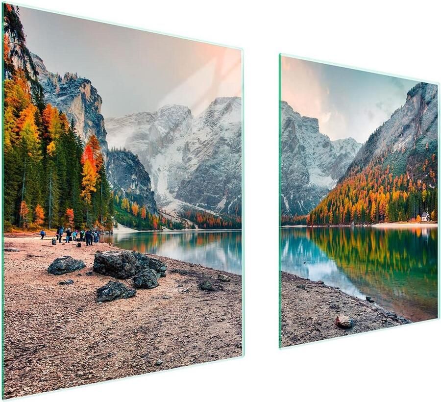 Fornuis Afdekplaat Werkblad Beschermer Keuken Organisatie Gehard Glas 85 x 52 cm Tweedelig