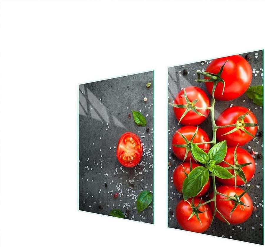 Fornuis afdekplaat Werkblad beschermer Keuken organiseren Gehard glas 65 x 52 cm Rood