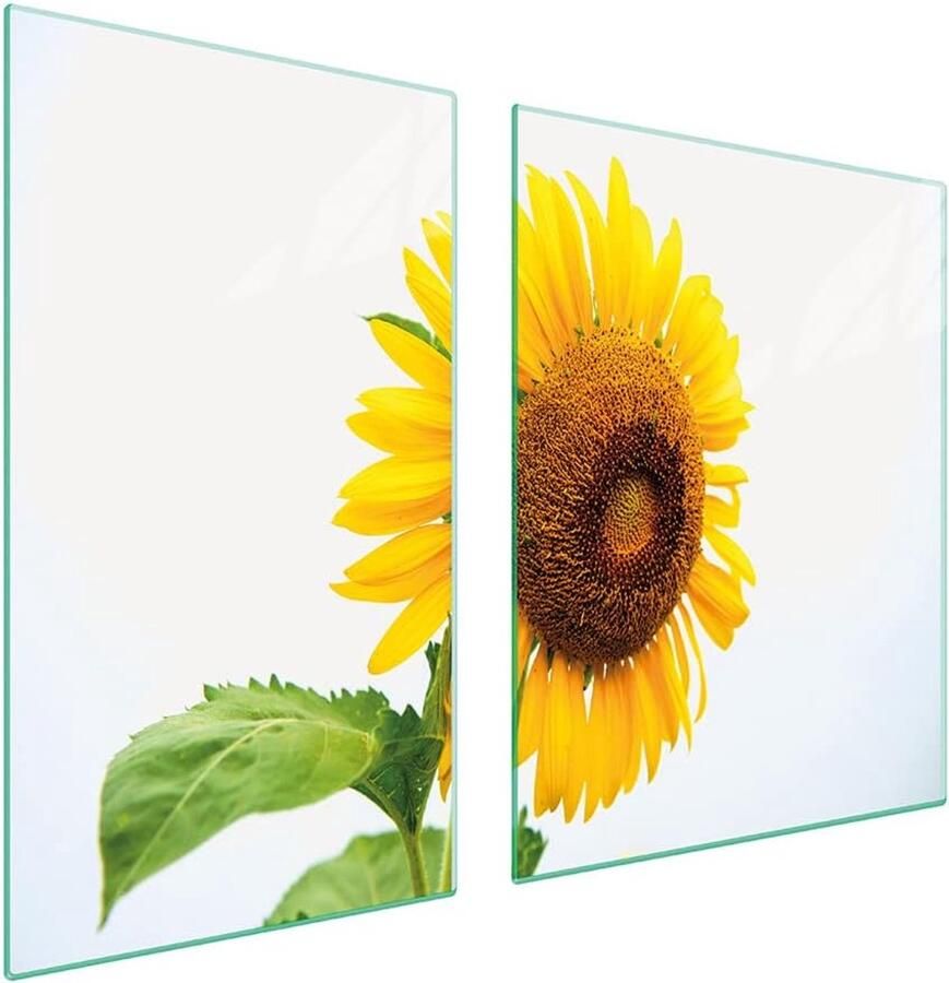 Fornuis Afdekplaat Werkblad Beschermer Keuken Werkruimte Gehard Glas 100x52 cm Geel