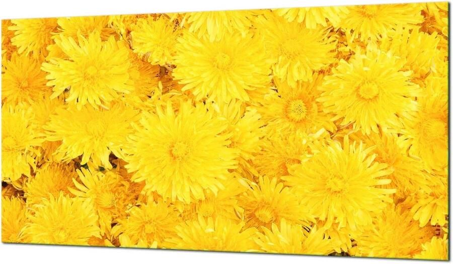 Fornuis Afdekplaat Werkblad Beschermer Koken en Bakken Gehard Glas 90x52 cm Gele Bloem