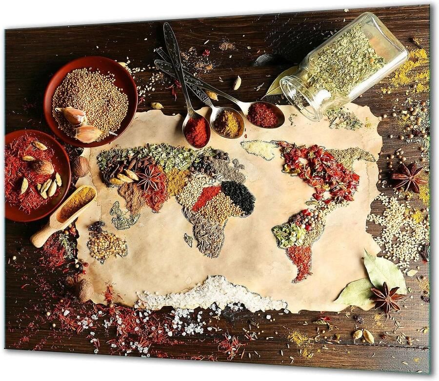 Fornuis Afdekplaat Werkbladbeschermer Glas Keuken Werkruimte Gehard Glas 60 x 52 cm Meerkleurig