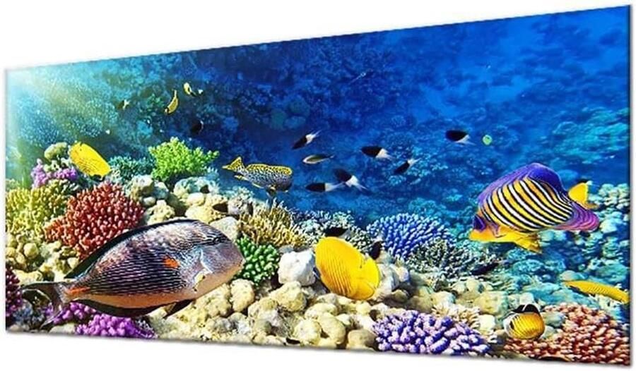Fornuis Afdekplaat Werkbladbeschermer Kookplaat Keuken Beschermen 5-in-1 Multifunctioneel 90 x 52 cm Onderwaterwereld