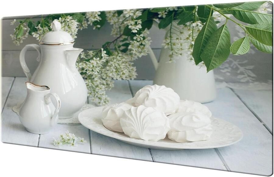 Fornuis Afdekplaten Achterwand Glas Keuken Beschermen Gehard Glas 80x52cm Wit Groen