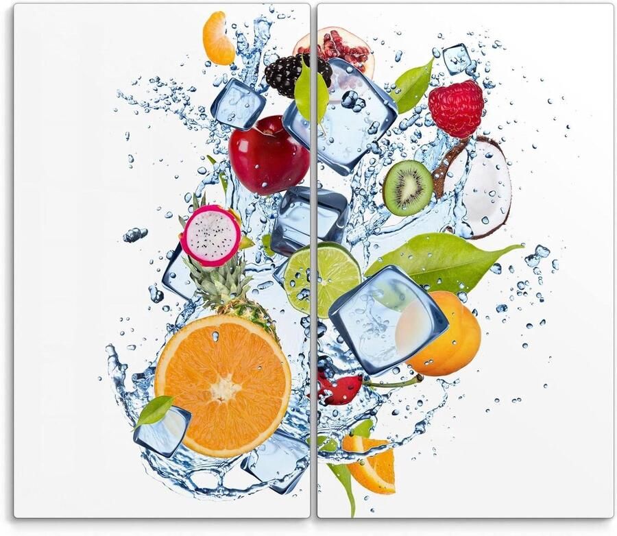 Fornuis afdekplaten Glasplaten kookplaat Keuken werkblad 3D diepte effect 60 x 52 cm Fruitig motief