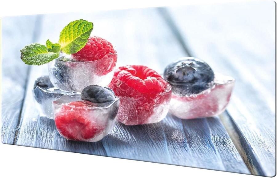 Fornuis Afdekplaten Kookplaat Beschermer Keuken Beschermen Gehard Glas 80x52cm Fruit IJs Rood Blauw