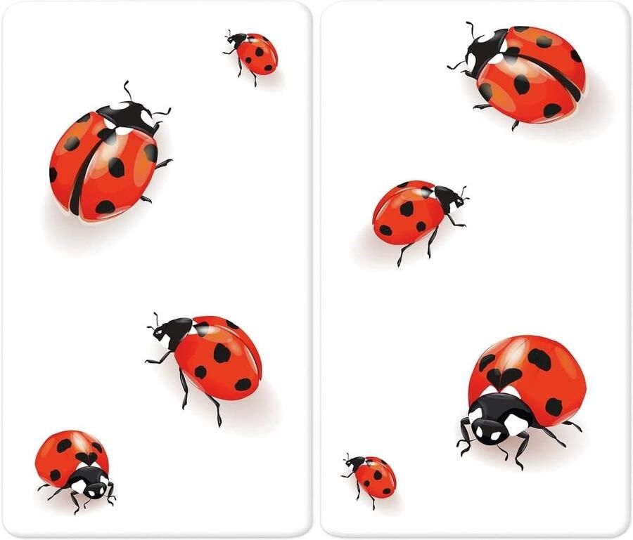 Fornuis Afdekplaten Kookplaat Beschermers Extra Werkruimte Krasbestendig Gehard Glas 30 x 52 cm Meerkleurig Lieveheersbeestje