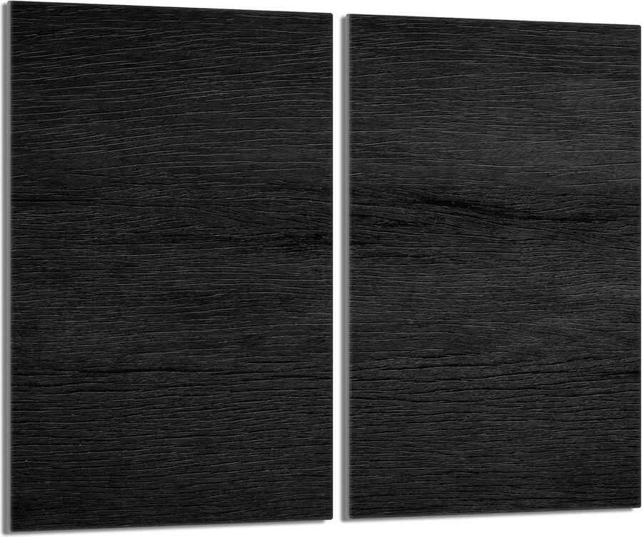 Fornuis Afdekplaten Kookplaat Beschermers Keuken Organisatie Gehard Glas 2 Delig 30x52 cm Zwart