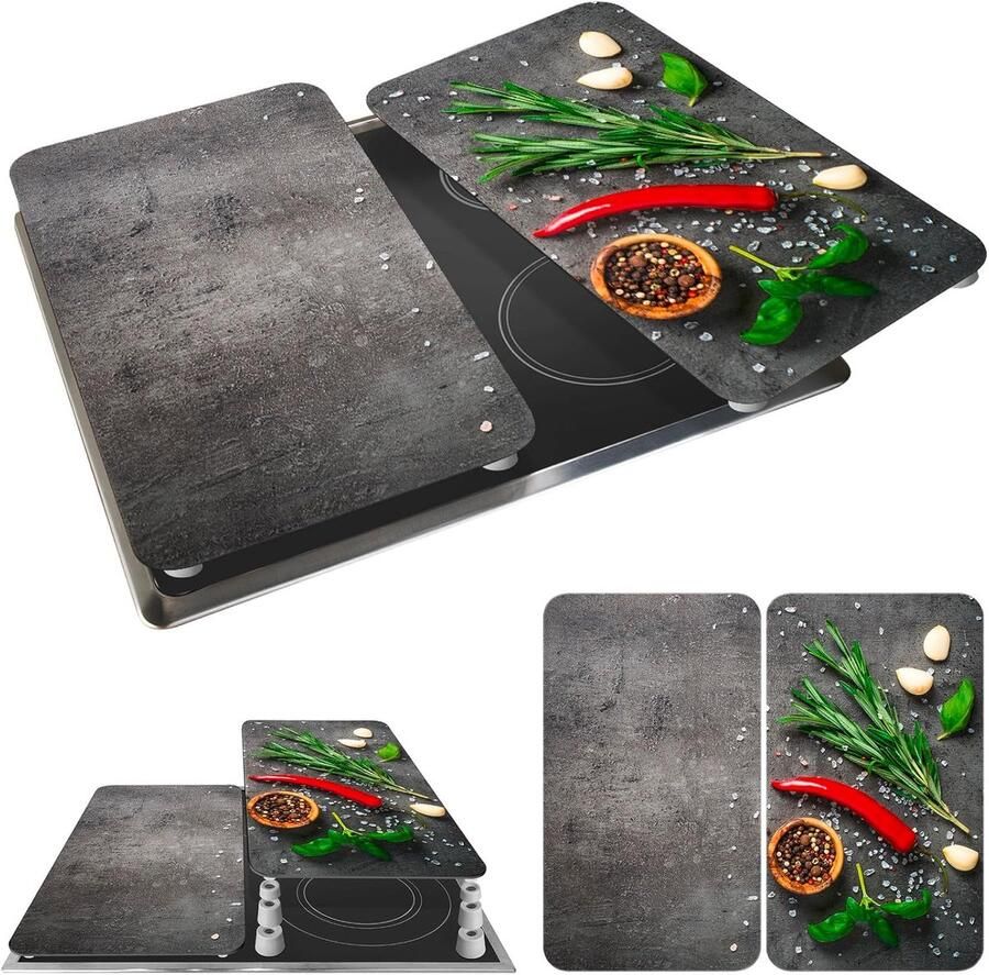 Fornuis Afdekplaten Kookplaat Beschermers Keuken Organisatie Set van 2 30 x 52 cm Rozemarijn Motief
